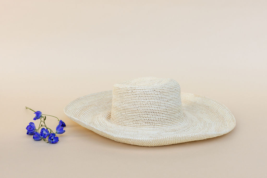 Clara Wide Brim Straw Hat, Natural